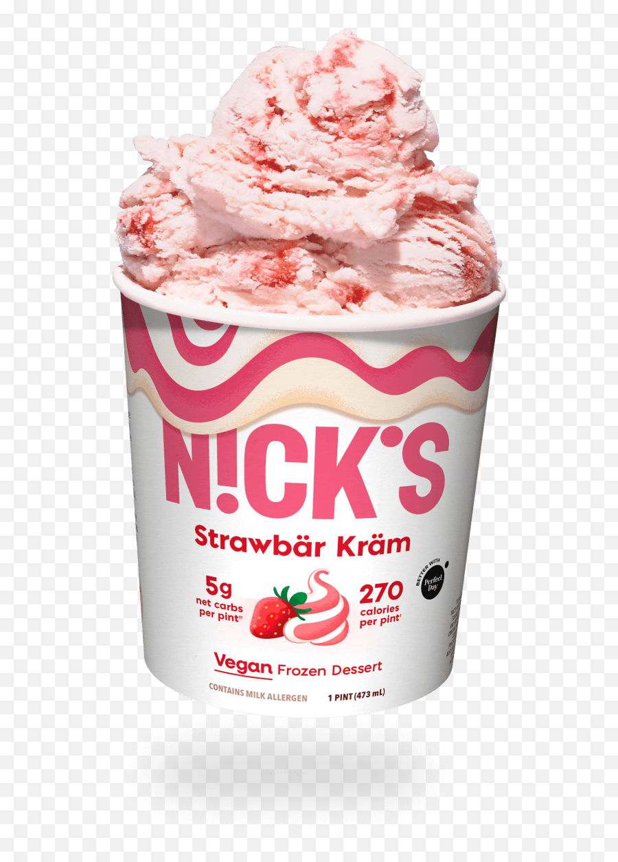 Strawbär Kräm - Nics Swedish Ice Cream Vegan Emoji,Fat Guy Eating Ice Cream Emoji