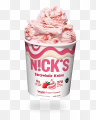 Strawbär Kräm - Nics Swedish Ice Cream Vegan Emoji,Fat Guy Eating Ice Cream Emoji