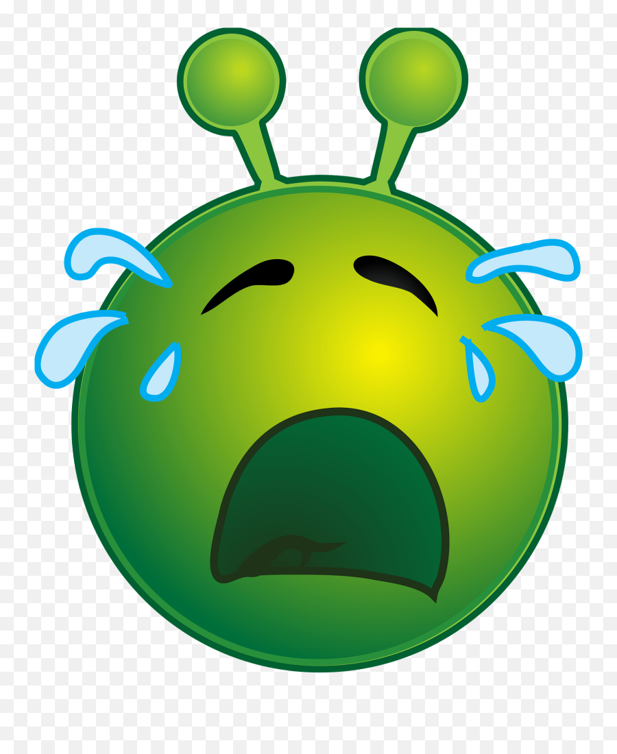 Smiley Green Alien Cry Clipart Free Download Transparent Emoji,Samsung Crying Green Emoji