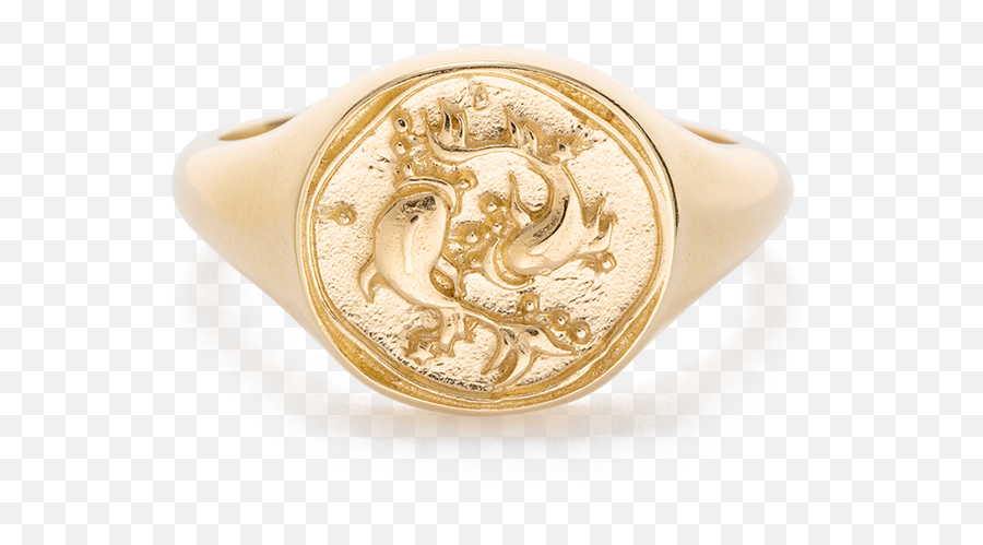 Pisces Signet Ring 18k Gold Vermeil U2013 Kirstin Ash United Emoji,B25-4401 S Deep Emotions