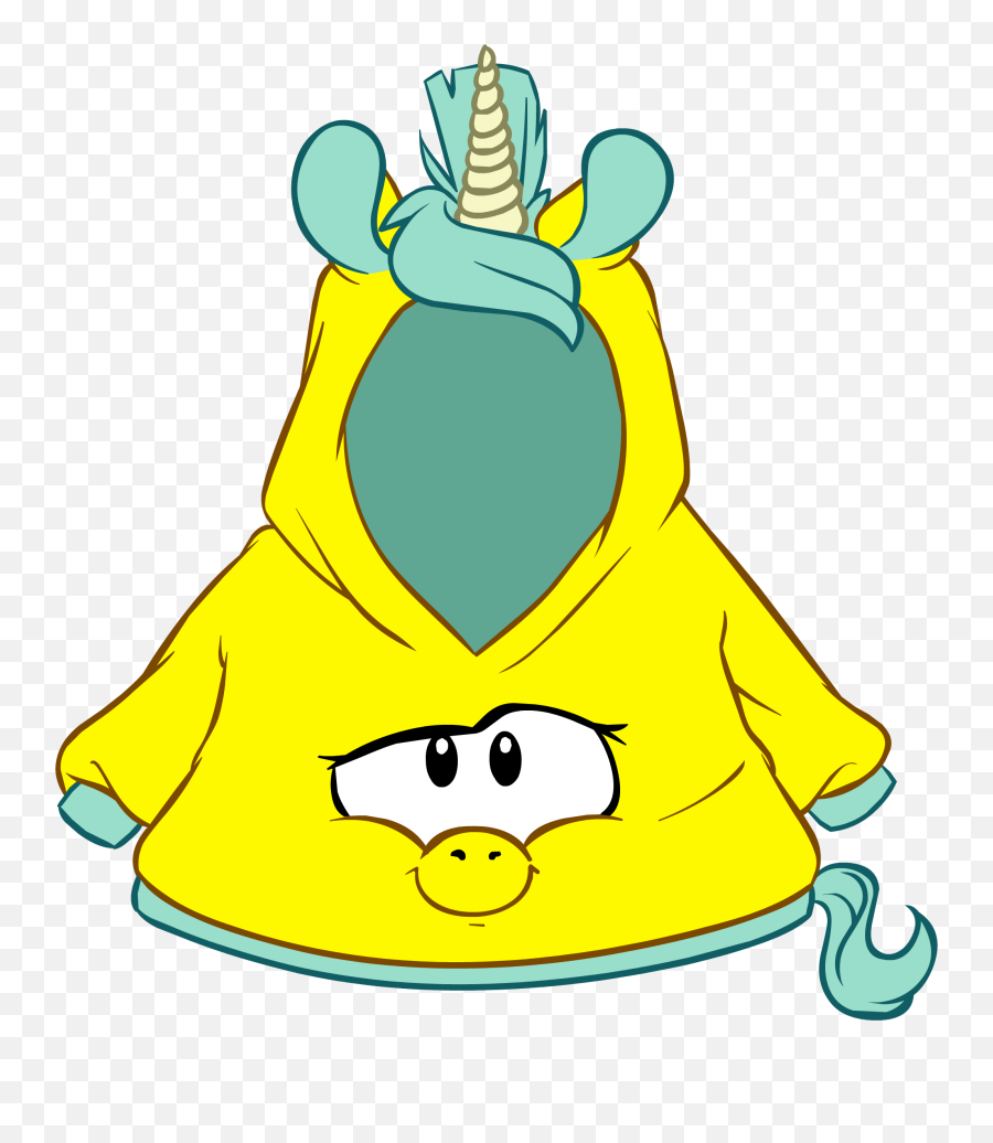 Yellow Unicorn Hoodie Club Penguin Wiki Fandom - Coigos De Free Penguin Emoji,Unicorn Emoji Costume