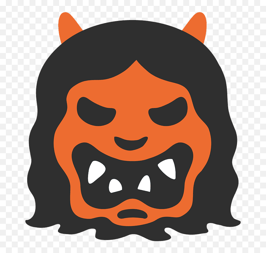 Japanese Demon Oni Emoji,Demon Face Emoji