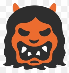Japanese Demon Oni Emoji,Demon Face Emoji