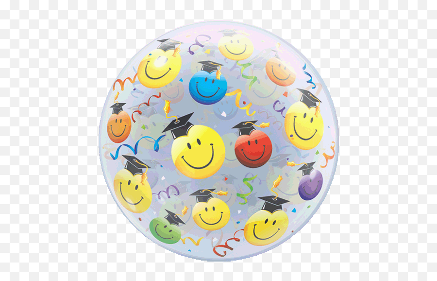 Graduate Smiley Faces Bubble Balloon - Bubble Balloons Emoji,Emoticon P