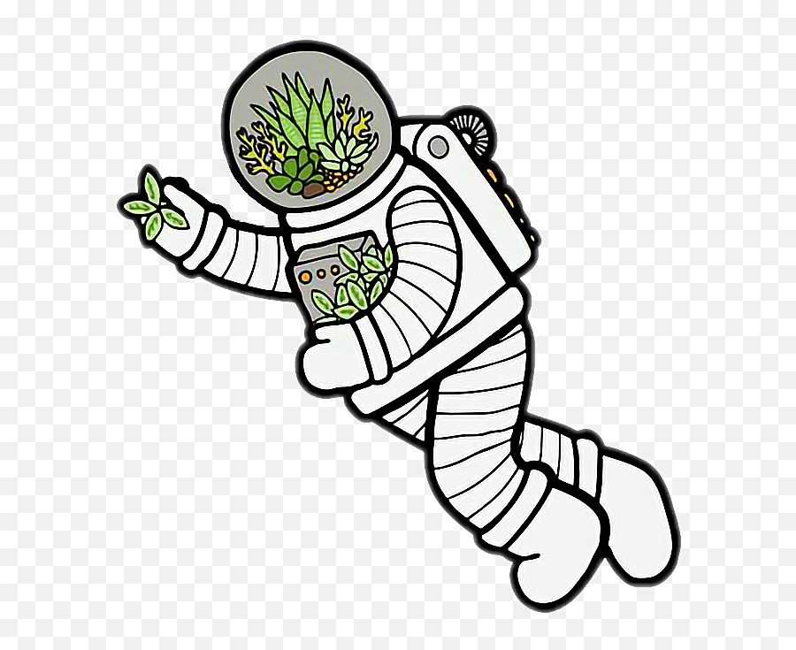 Space Astronaut Plant Leaf Plants - Printable Terrarium Stickers Emoji,Outer Space Emoji