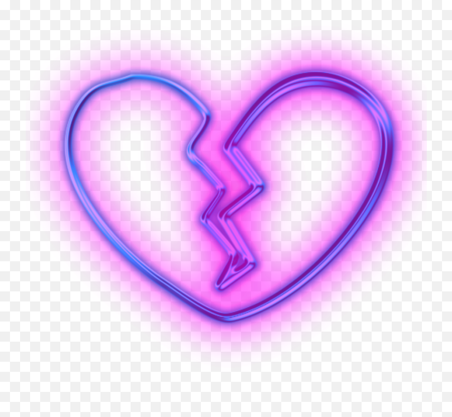 Download Neon Sticker - Purple Neon Broken Heart Emoji,Purple Heart Emoji Png