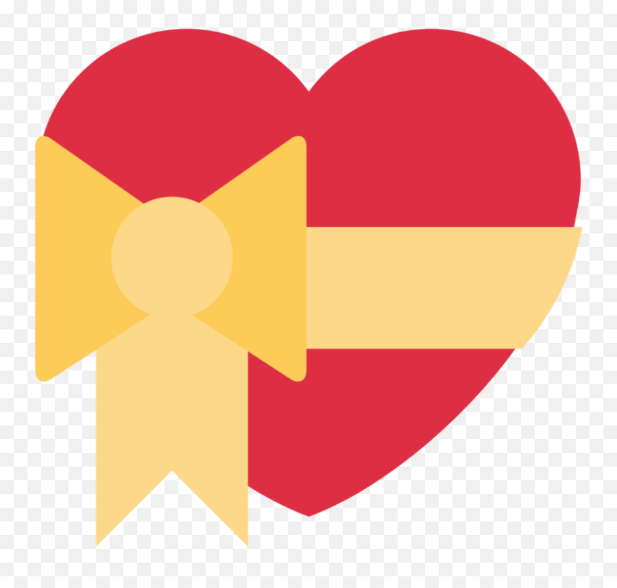 Heart With Ribbon Emoji - Transparent Heart Emoji Twitter,Heart Bow Emoji