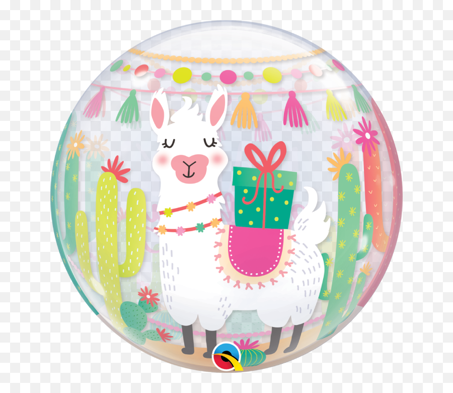 Happy Birthday Llama Cactus Bubbles Balloon - Happy Birthday Luftballon Lama Emoji,Alpaca Emoticon