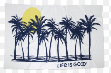 Sale Beach Palms Beach Towel - Life Is Good Black Beach Towel Emoji,Emoji Coconut Tree And Book