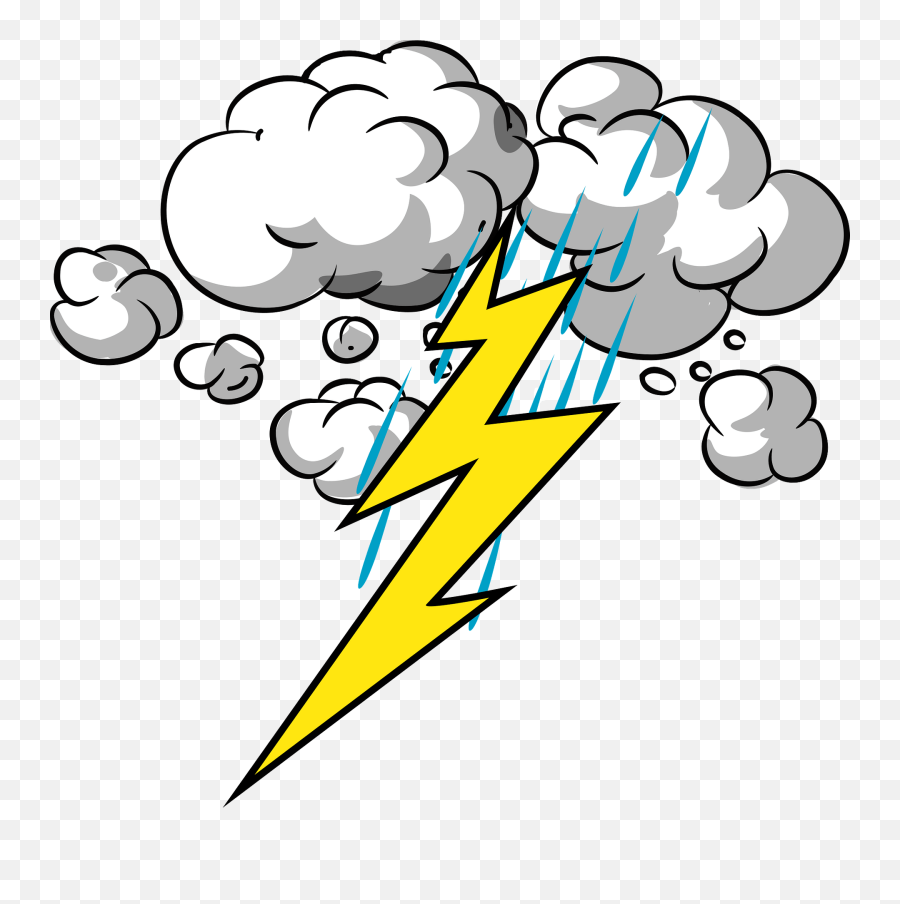 Thunderstorm Weather Clipart - Cartoon Thunder And Lightning Emoji,Thunderstorm Emoji