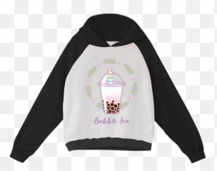 Hoodie Boba Bubbletea Black Sticker - Long Sleeve Emoji,Black Emoji Hoodie