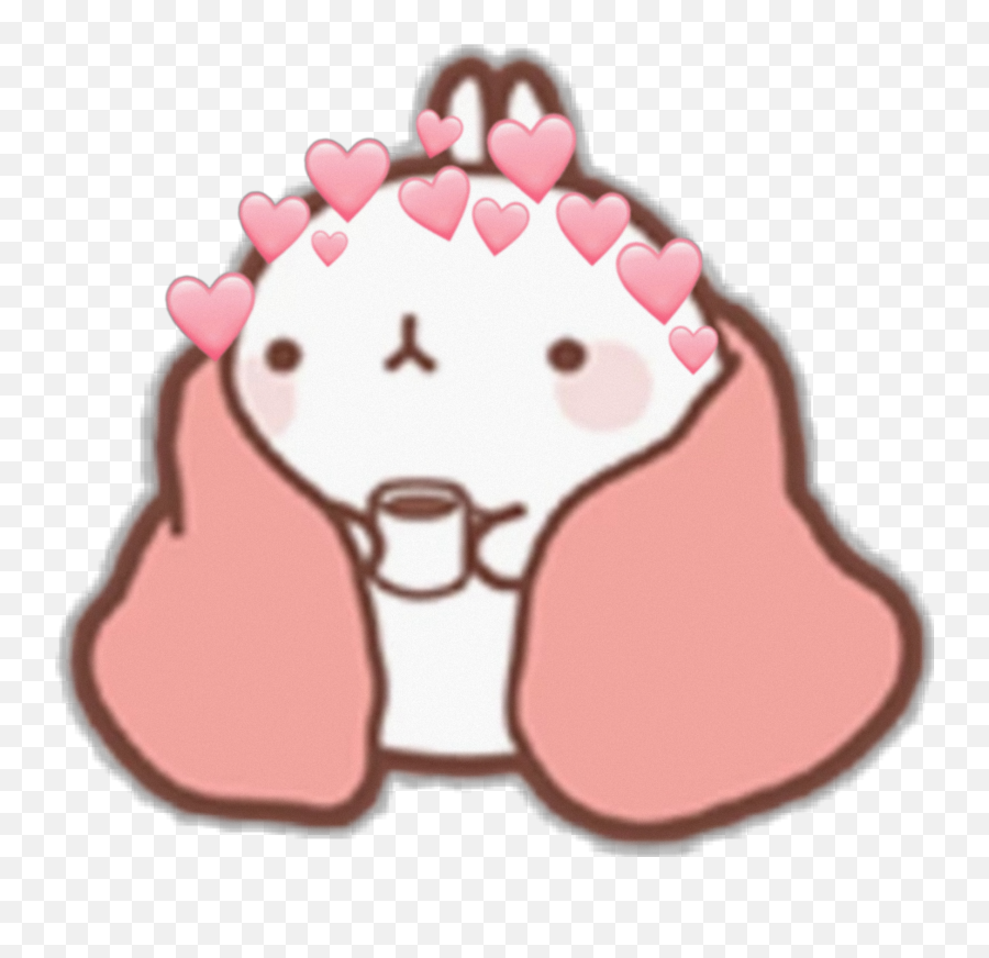 Molang Aesthetic Uwu Sticker By Uwu - Cute Bunny Transparent Discord Emojis,Molang Emoji