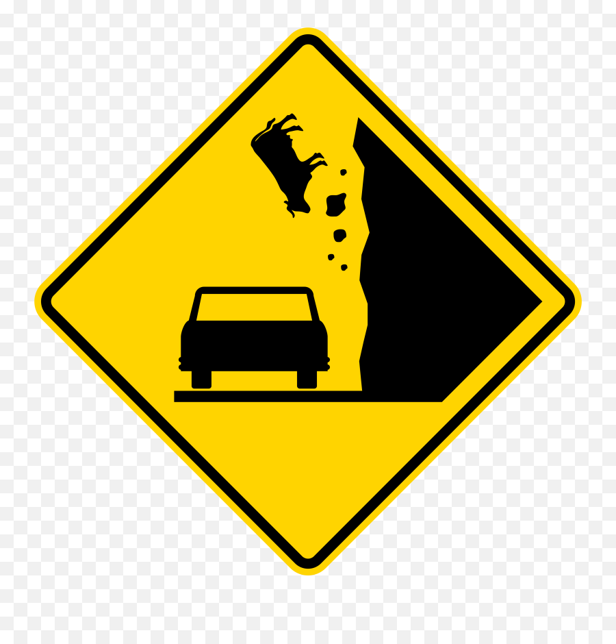 Falling Cows Sign - Falling Rocks Sign Emoji,Cow Showing Emotion