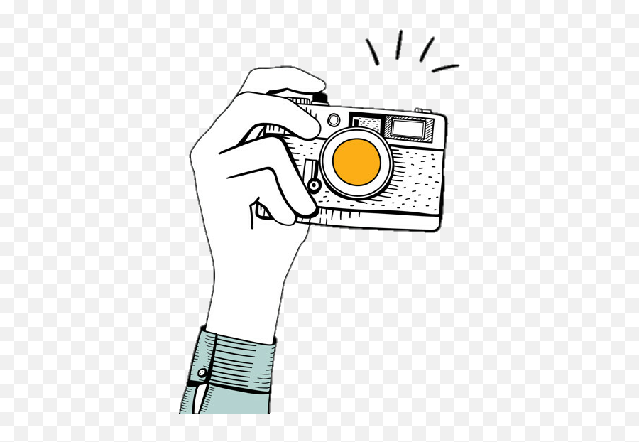 Mano Dibujo Camara Caricatura Sticker - Camera Travel Drawing Emoji,Dibujos De Emojis Blanco Y Negro