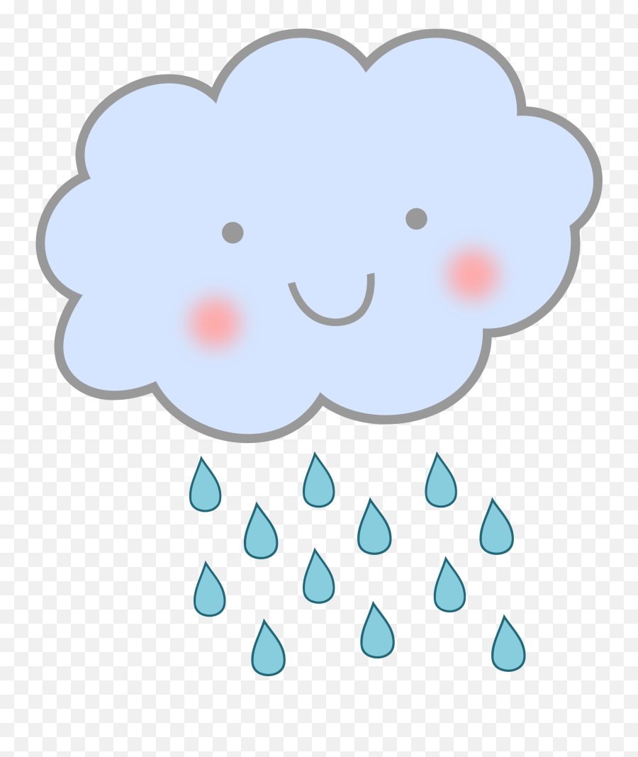 Rain - Cute Rain Cloud Clipart Full Size Clipart 51343 Cute Rain Clipart Emoji,Rain Emoji