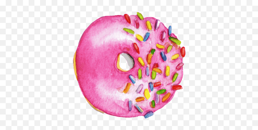 Doughnuts Stickers For Android Ios - Girly Emoji,Emoticon Eating Breakfast Gof