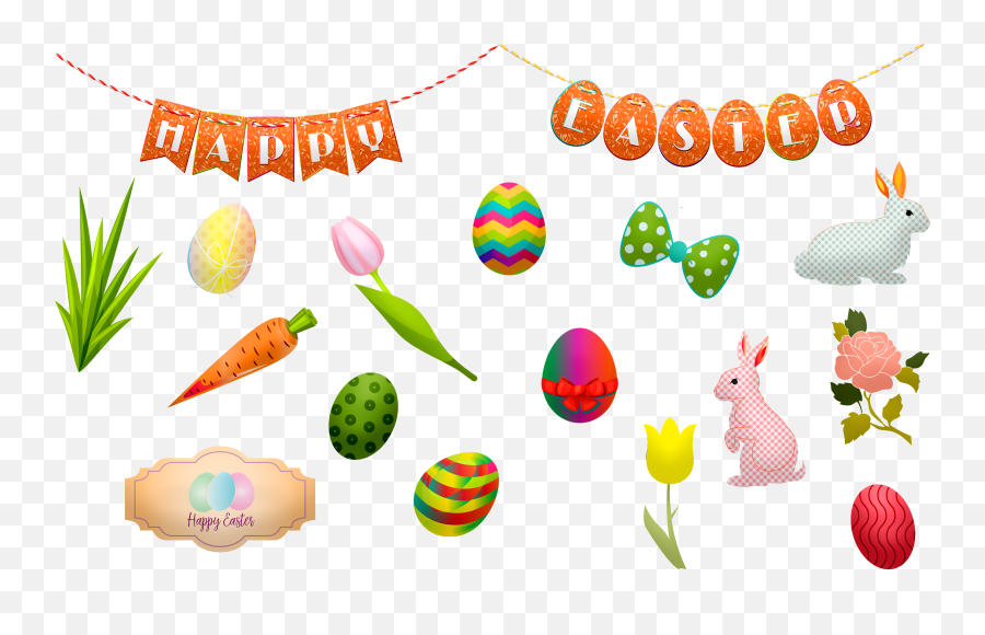 Happy Easter Flower Drawing Free Image Download Emoji,Egg Bunny Emoticon