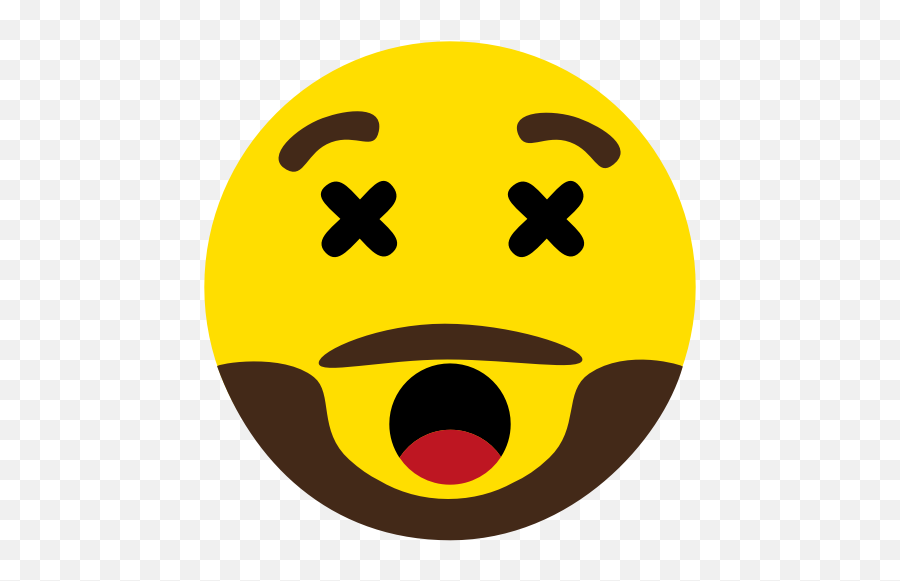 Beard Dead Emoji Face Icon - Amazed Emoji,Rosy Cheeks Emoji