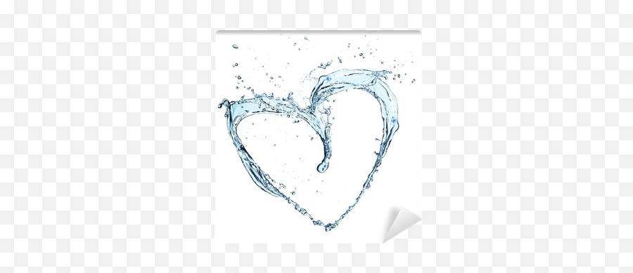 Heart Symbol Made Of Water Splashes On White Background Wall Emoji,Drawing A Heart Emoticon
