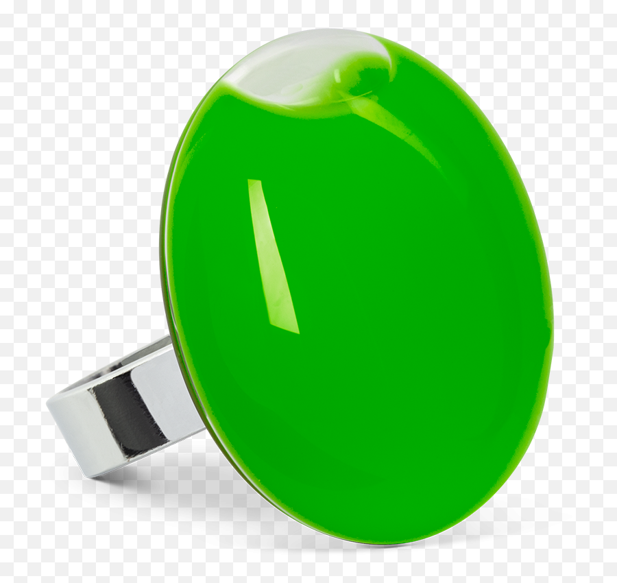 Glass Ring - Galet Medium Milk Dark Green Emoji,Factory Emoji