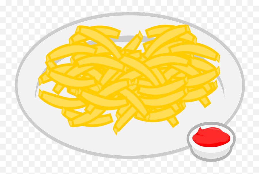 French Fries On A Plate With A Side Of Ketchup Clipart Free Emoji,Cat Emoji With A Burger And French Fries Coloring Page