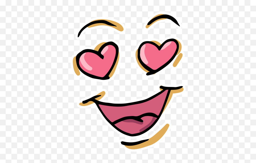 Face Heart Love Happy Eyes Sticker By - Happy Emoji,Emoji Smiley Face With Heart Eyes