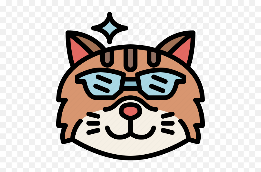 Cat Cool Emoji Emotion Feeling Pet - Happy,Cool Cat Emoji
