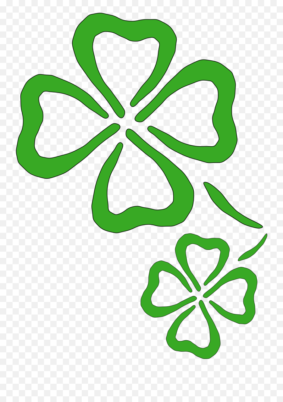 Two Four Leaf Clover Outlines Svg Vector Two Four Leaf - Clip Art Shamrock Clovers Emoji,Cannabis Leaf Emoticons