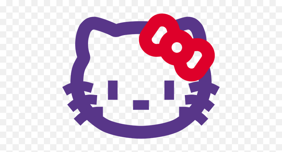 Hello Kity Logo Icon Of Dualtone Style - Hello Kitty Fondo De Puntos Emoji,Free Emoticon Hello