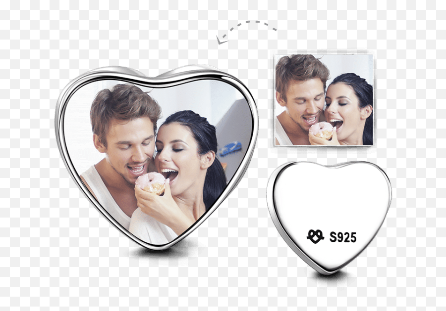 Love Hug Heart Petite Locket Charm Silver - Locket Necklaces Dia Dos Namorados Emoji,Heart Hug Emoji