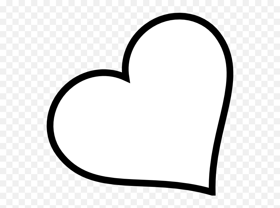 Heart Tilted - Heart Clipart Black And White Png Download Cute White Heart Emoji,4 Black Heart Emojis