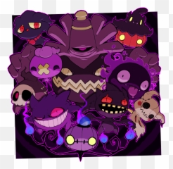Download Hd Prettyscaryart Pokemon Ghost Types Ghost Pokemon - Pokemon Background Ghost Emoji,Scary Halloween Emojis Free