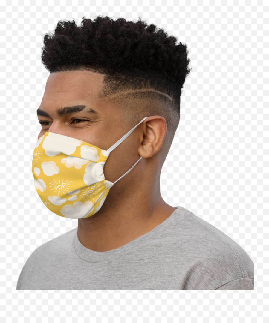 Yellow Pop Face Mask With Logo Emoji,Different Fae Emojis