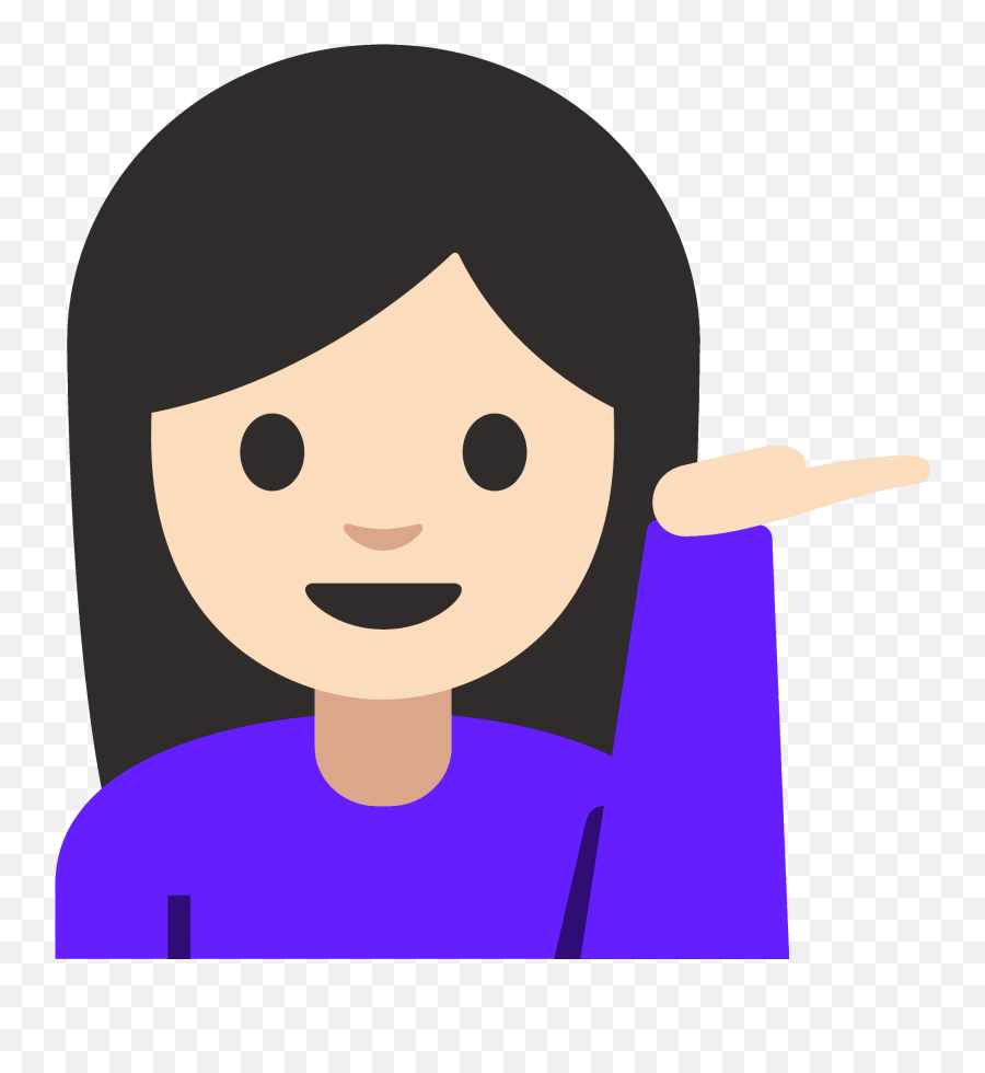 Raised Hand With Light Skin Tone - Girl Tipping Hand Emoji Android,Dark And Light Skin Emojis