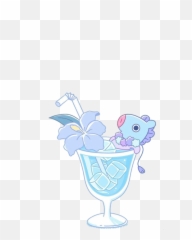 Drink Cute Kwaii Blue Flower Ice Horse Sticker By - Ice Cream Emoji,Kwaii Emojis