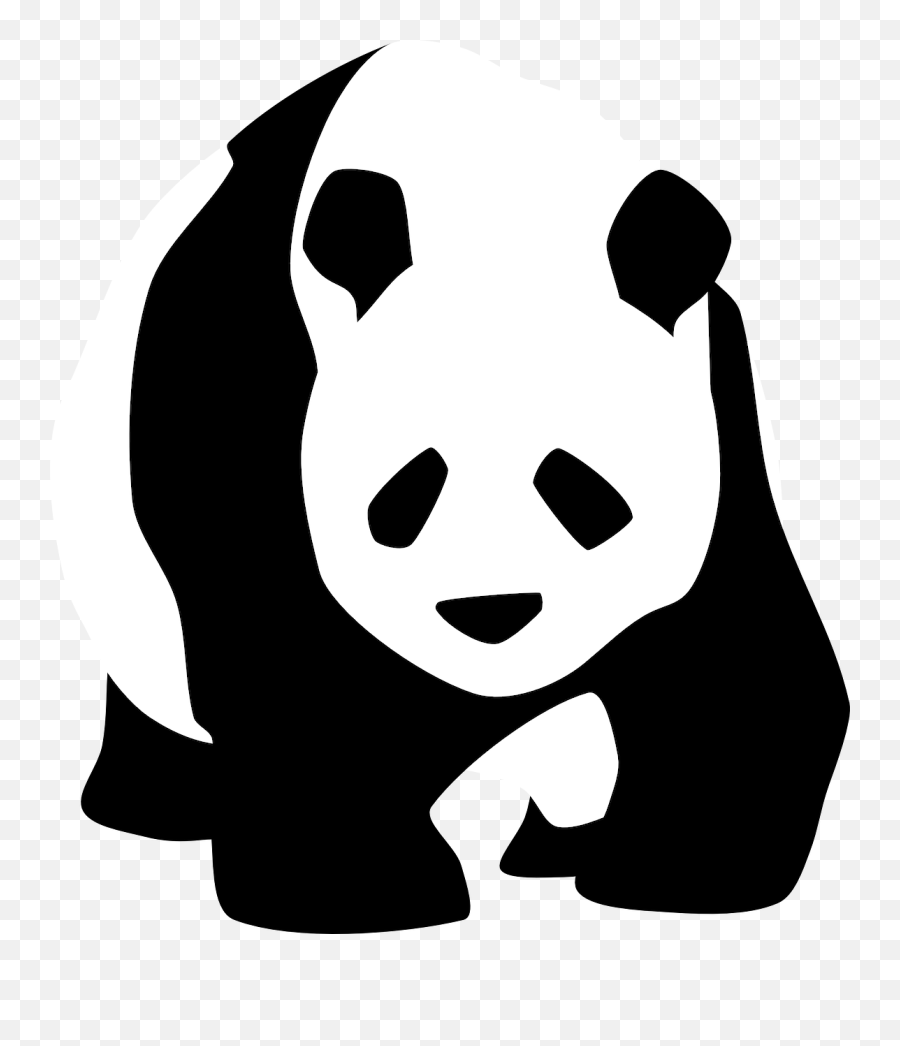 Panda Walking Silhouette Face Wild - Panda Black And White Clipart Emoji,Emotion Wild Blanco