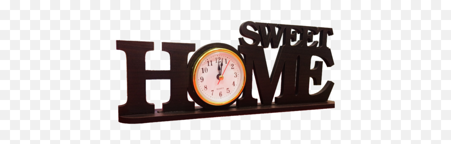 Chitransh Wooden Sweet Home Table Clock Size 28 X 11 X 4 Emoji,Wall Clock With Emotions