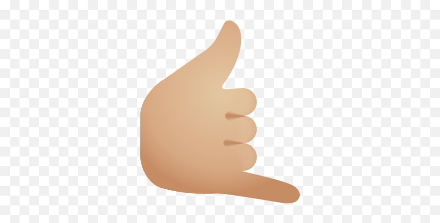 Call Me Hand Medium Light Skin Tone - Sign Language Emoji,Call Me Hand Emoji