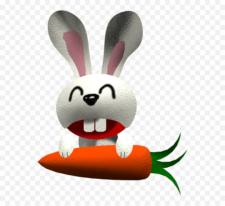 Rabbit With Carrots - Cute Cartoon Rabbit Emoji,Snowshoe Emoji