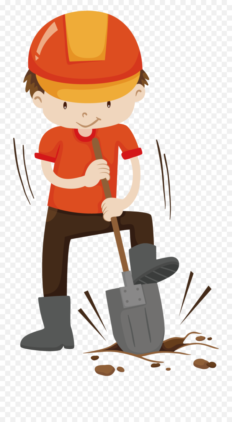Cute Style Hand Drawn Orange Hard Hat Worker Labor - Digging Cartoon Dig Emoji,Hard Hat Emoji