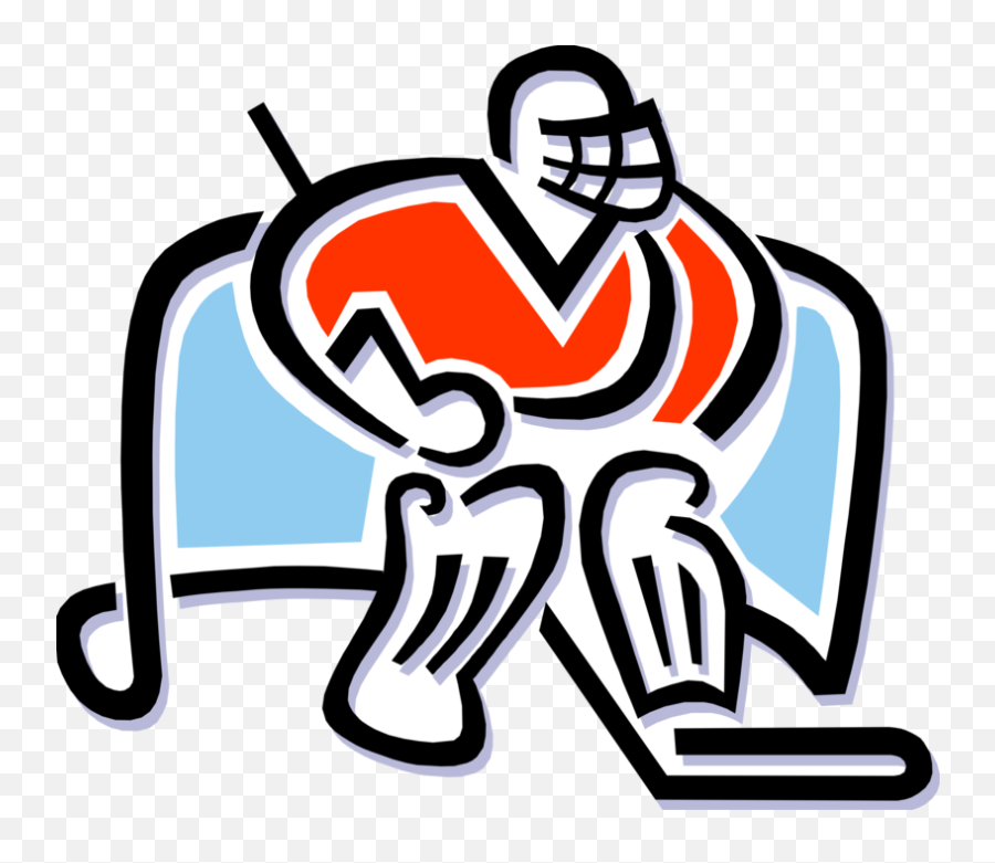 Vector Illustration Of Sport Of Ice Hockey Player Goalie - Clip Art Emoji,Emoji Art