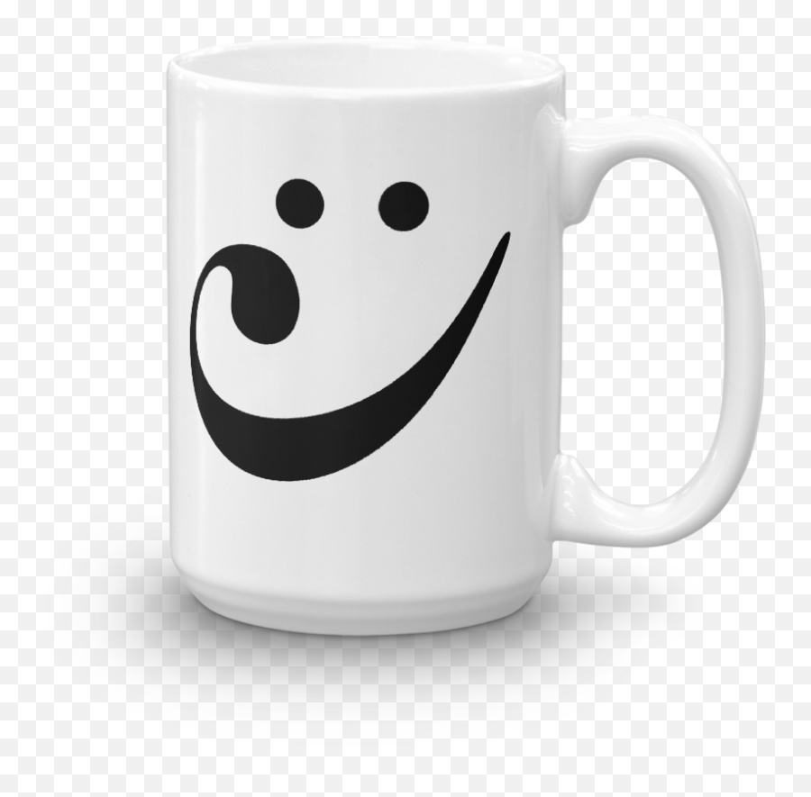 Happy Bass Clef Smiley Mug - Serveware Emoji,Coffee Mug Emoticon