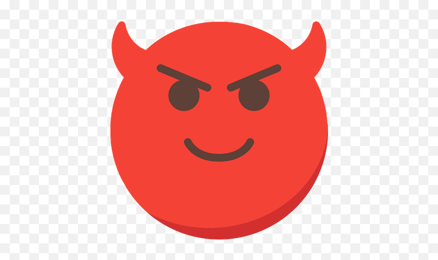 Devil Emoji Icon Of Flat Style - Happy,Devilish Grin Emoticon