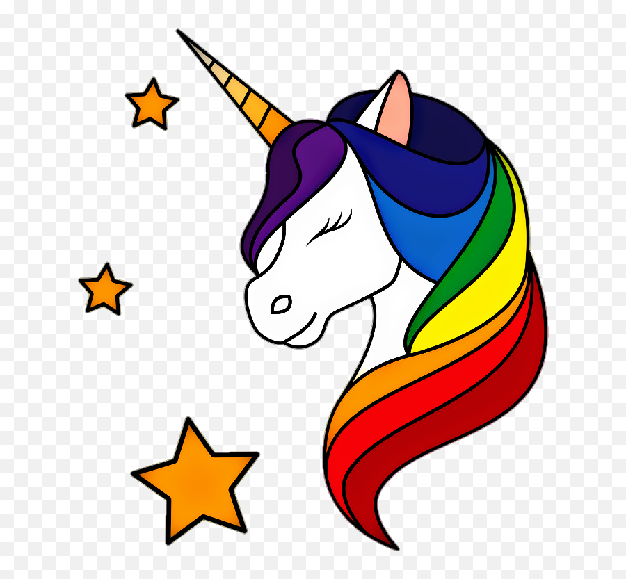 Unicorn Unicornio Popular Color Fun Sticker By Krn - White Unicorn Rainbow Mane Emoji,Unicorn Emoji Coloring Pages