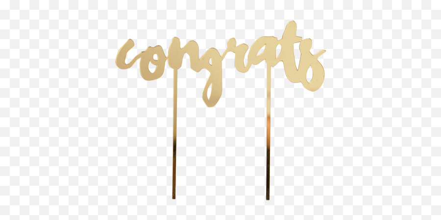 Harlow U0026 Grey - Congrats Goldmirrored Cake Topper Congratulations Cake Topper Ong Emoji,Emoji Cake Topper