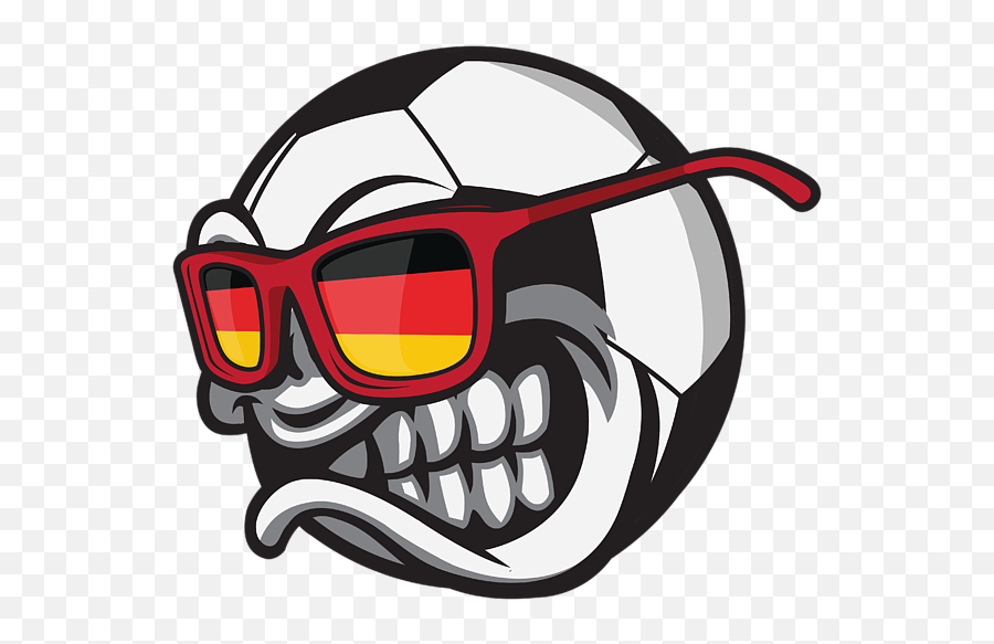 Germany Angry Soccer Ball With Sunglasses Deutschland Fan T - Shirt Ball Emoji,Tiny Emoticon Images 50 Pixel By 50 Pixel