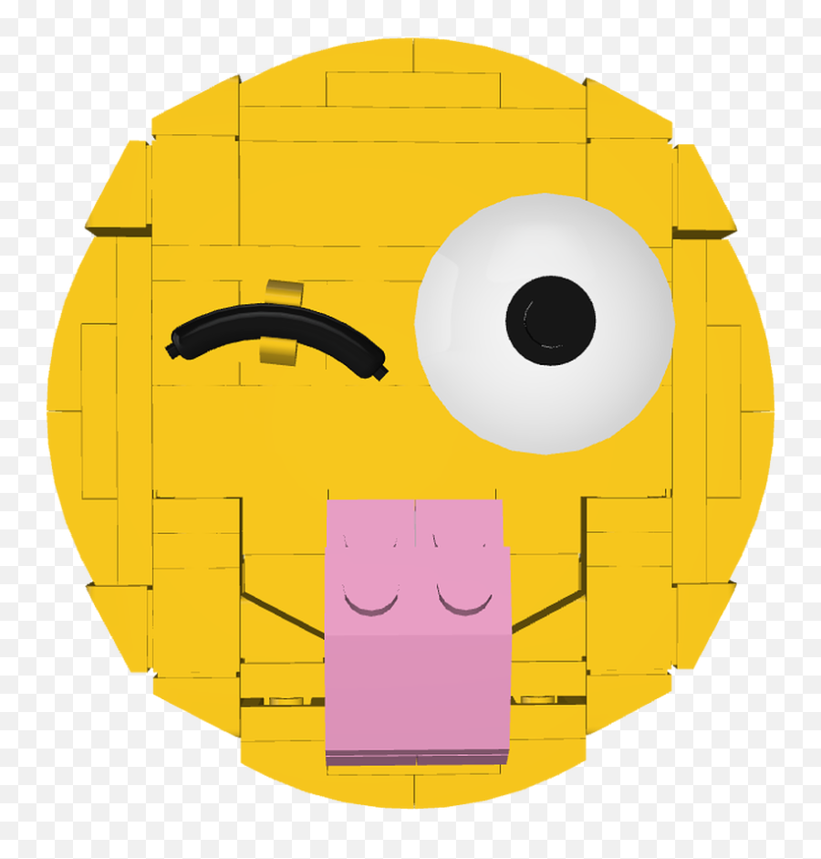 Mecabrickscom Brick - Moji Face With Stuckout Tongue And Happy Emoji,Emoticon Tounge Sticking Out