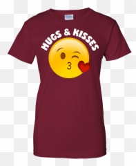 Shirt Hugs And Kisses Heart Kiss Emoji,Black Hug Emoticons