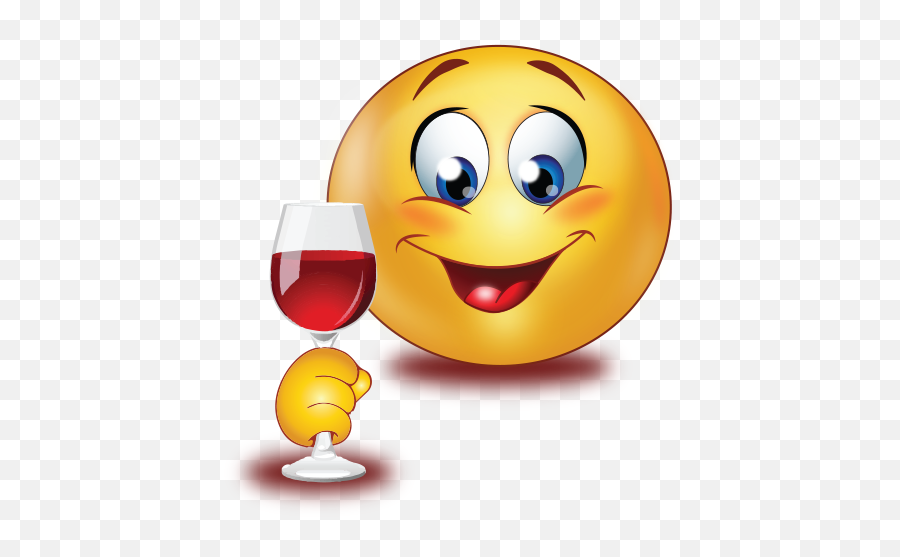Smiley Emoji - Smiley Face With Wine,Drinking Emoticon