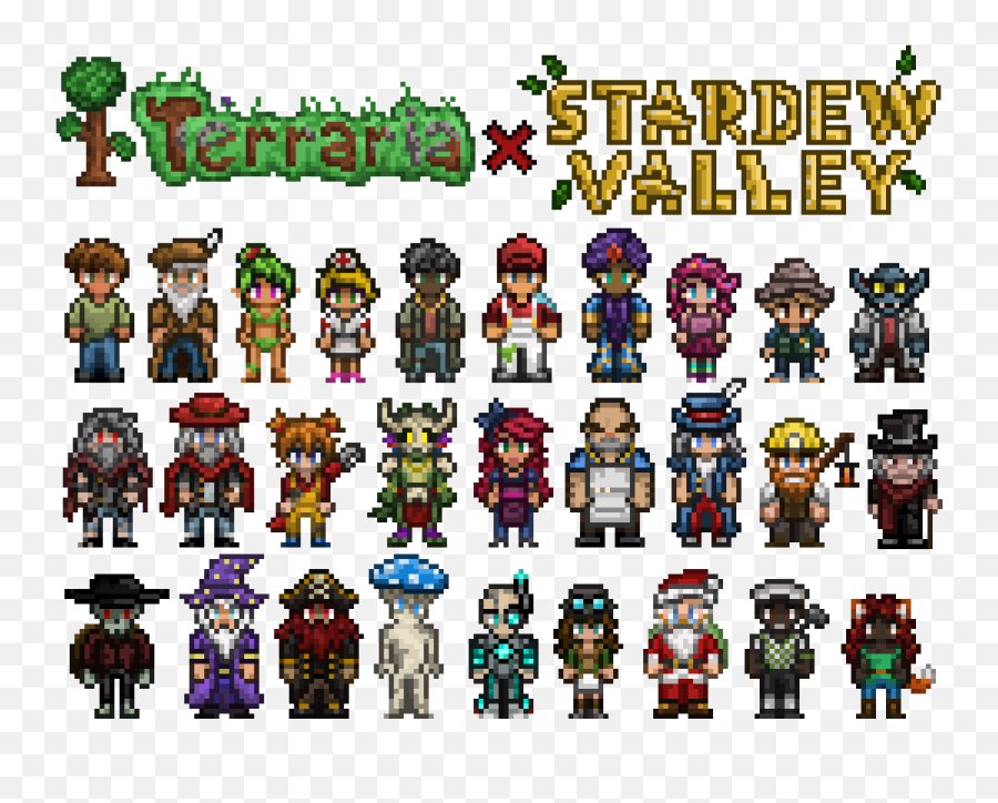 It Took A While But Here They Are Every Single Terraria Npc - Terraria Npc Pixel Art Emoji,Style & Emotion Real Time Perfume Coscentra